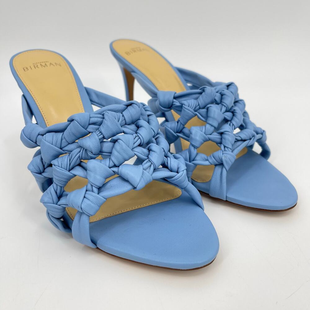 Alexandre Birman | Solange Intreccio 85 Blue Woven Leather Mules 40 / US 10 - Picture 2 of 16